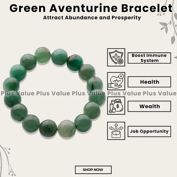 Green Aventurine Bracelet for Health Luck, Career and Job - Image 4