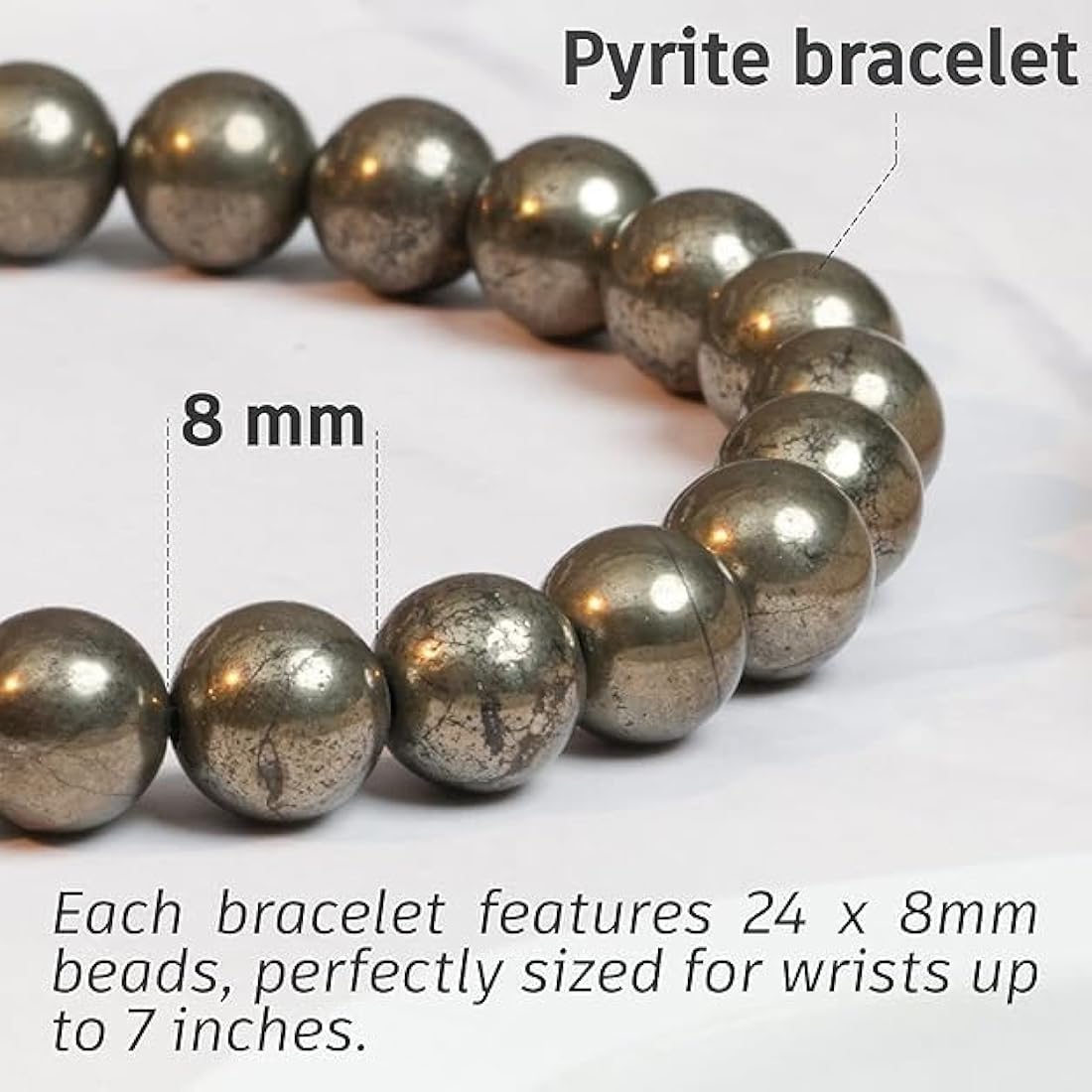 Money Magnet Bracelet for Men & Women – Natural Pyrite Crystal Stone for Wealth, Success & Positive Energy | Attracts Money, Luck & Prosperity | Stretchable Healing Bracelet - Image 3