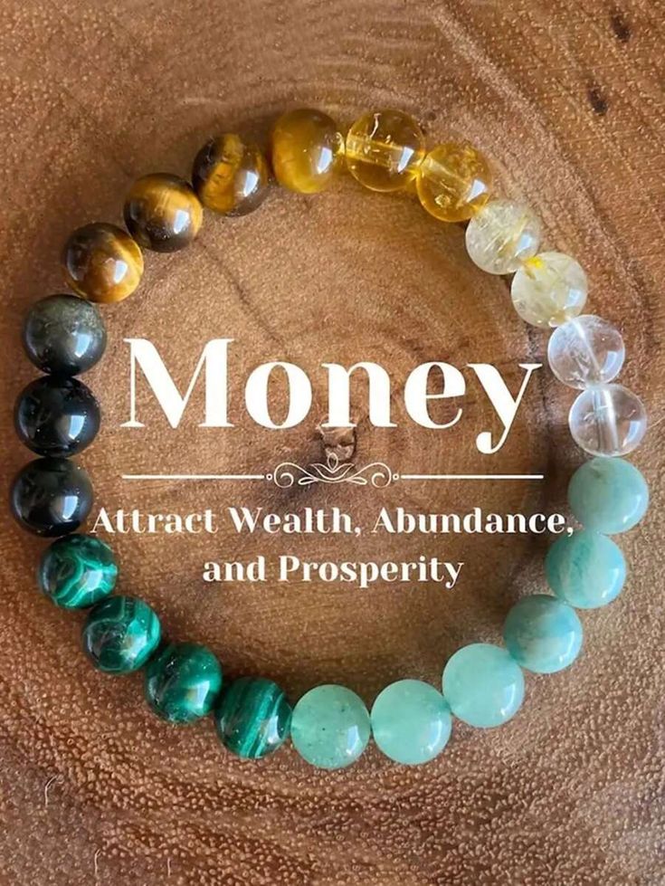 Money Bracelet, Wealth Bracelet, Abundance Bracelet, Crystal Bracelet, Prosperity, Manifestation Jewelry, Good Luck Charm, Success Energy Bracelet