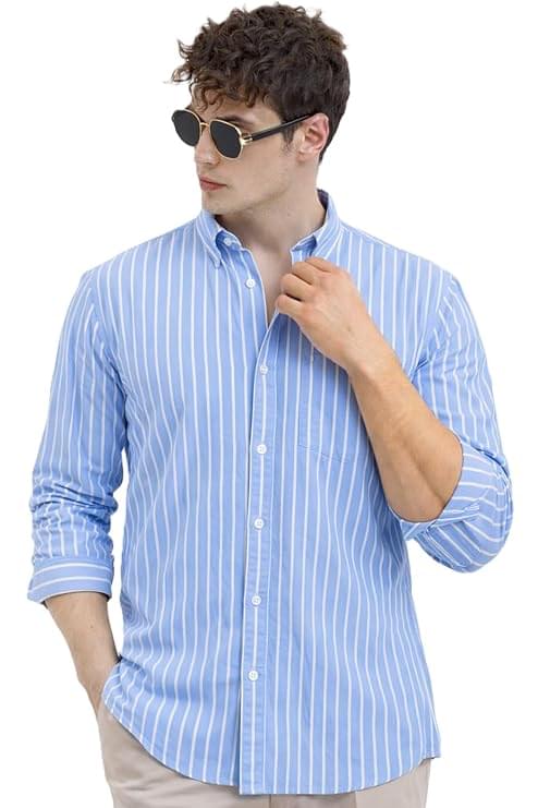 DEELMO Men’s Stylish Cotton Blend Casual Shirt - Image 4